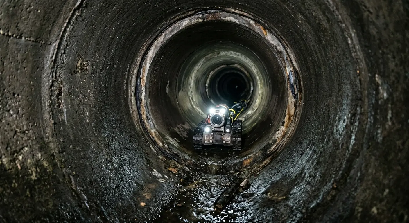 Robotic sewer camera inspecting pipe interior for Sewer Line Repair in Cornwall